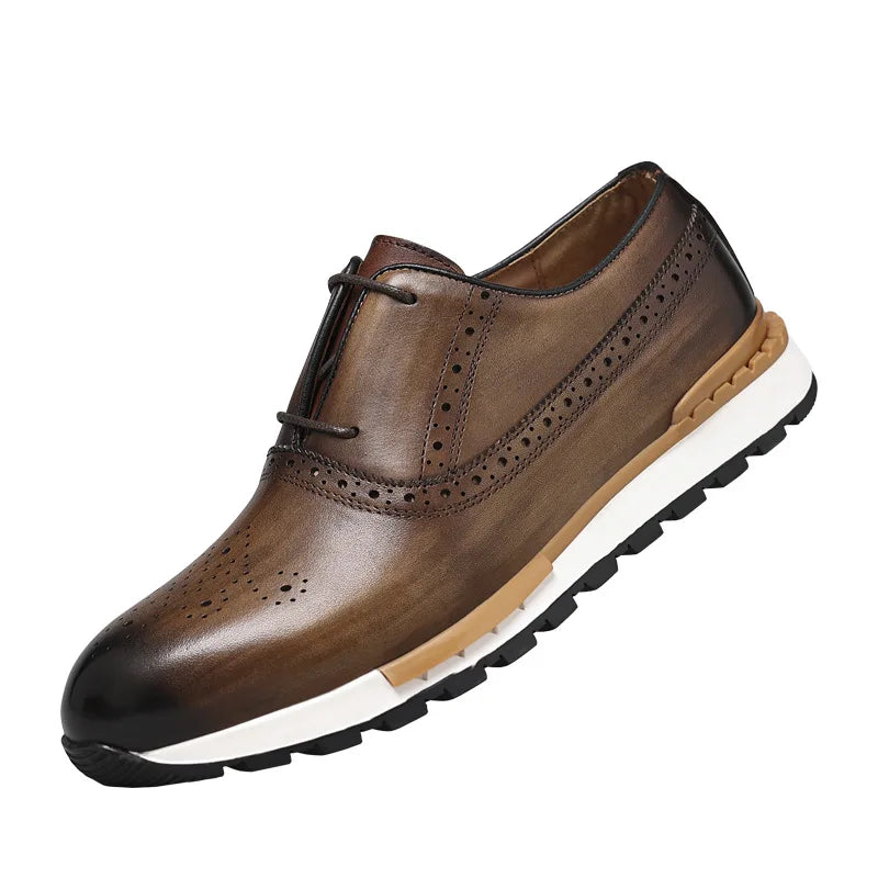 Loafer Brogue Homme Cuir Véritable Design Britannique | Rehaussant Bullock 4 Coloris