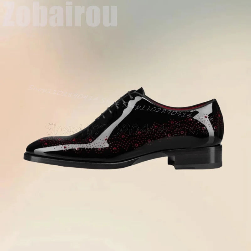 Chaussures Oxford Homme Zobairou – Cuir Verni, Lacets, Bout Rouge, Semelle Caoutchouc, Pointures 39-48 – CLEVI Paris