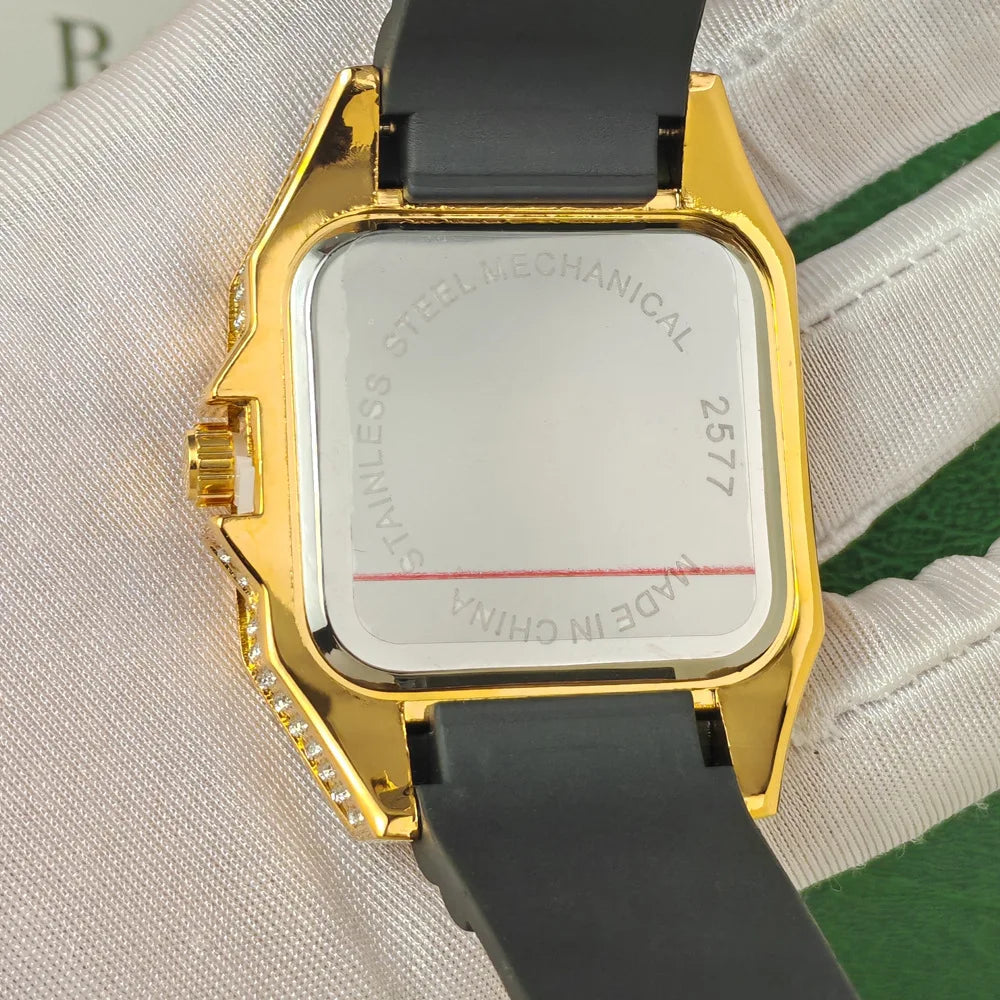 Montre Automatique Homme STARPERISH – Boîtier Carré Luxe, Bracelet Acier