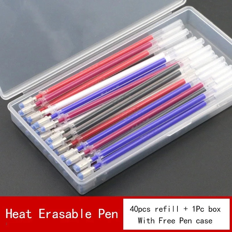 Stylo Thermique Effaçable | Recharges Couture, DIY & Cuir, Lot 40 pcs + Stylo + Boîte – CLEVI Paris