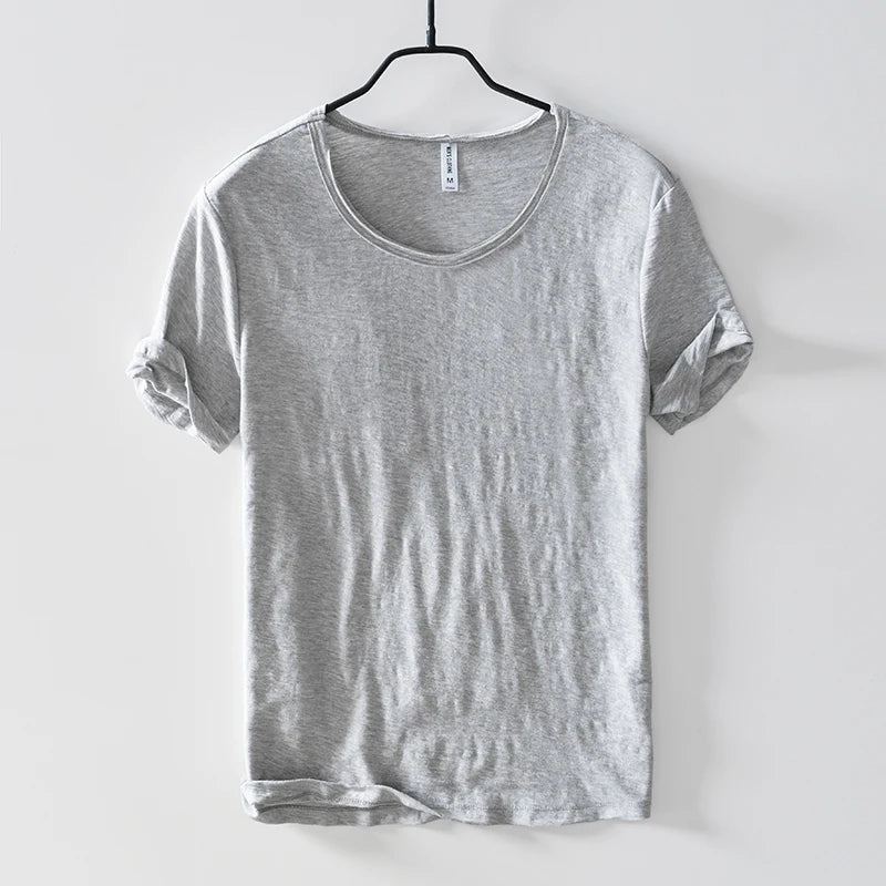 T-Shirt Homme 100% Coton Col Rond Uni Style Italien Casual 11 Coloris Respirant – CLEVI Paris