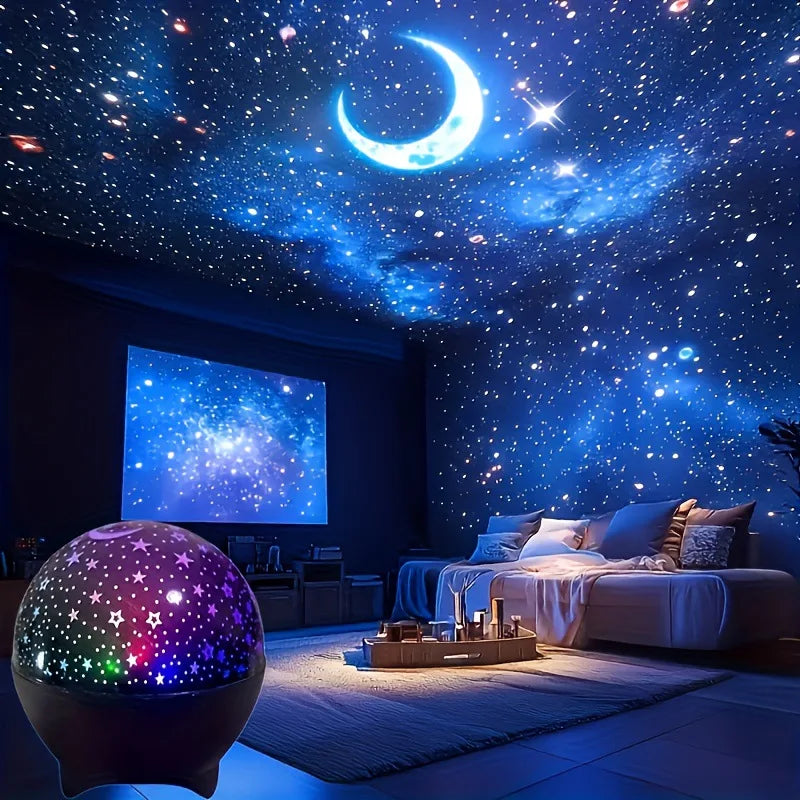 Projecteur Lune Ciel Étoilé LED UOSU – 7 Modes Couleurs, Synchronisation Musicale & USB – CLEVI Paris
