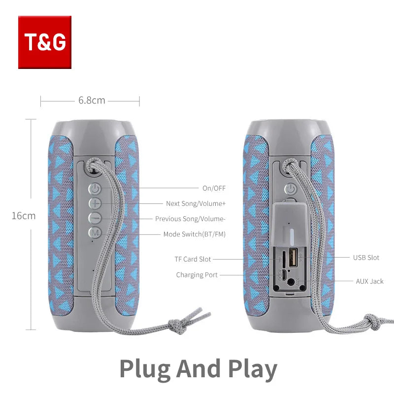 T&G TG117 Enceinte Bluetooth Portable Waterproof TWS IPX5 – CLEVI Paris