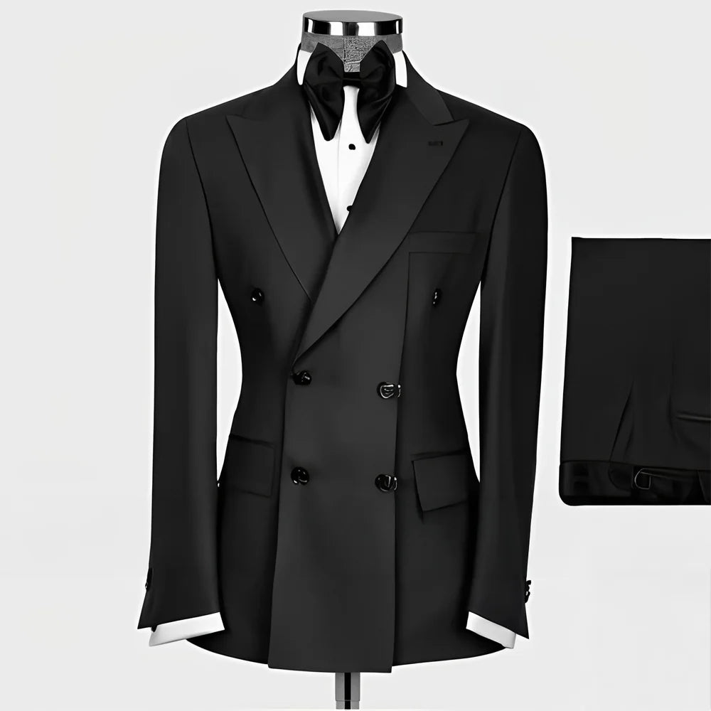 Costume Homme 2 Pièces Slim Fit – Blazer Revers Pointu, Smoking Mariage & Cérémonie