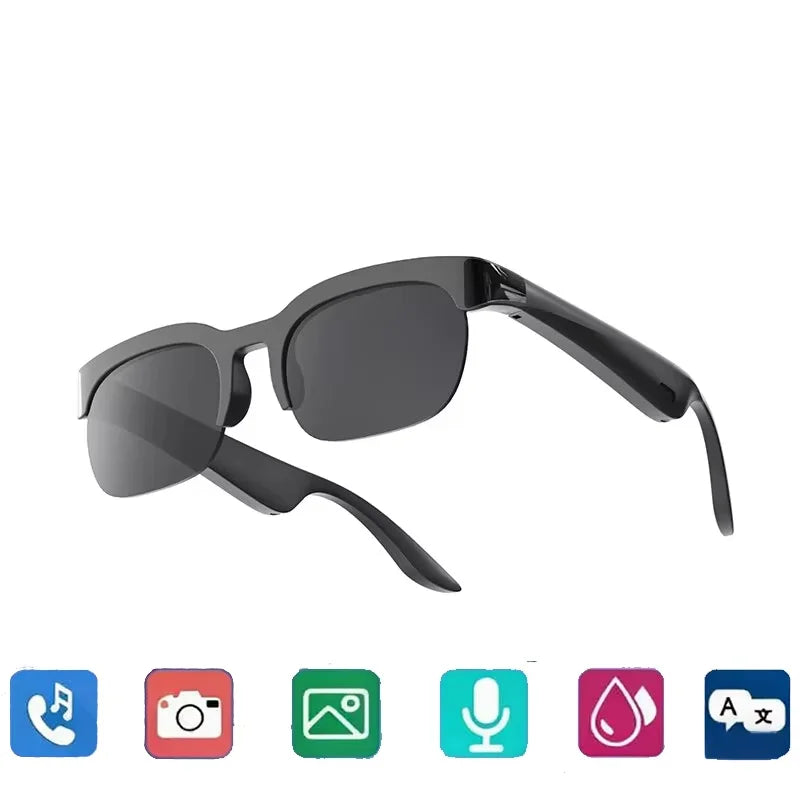 Lunettes Connectées Lenovo IA Traduction Bluetooth Musique & Appels | Noir Blanc Mixte