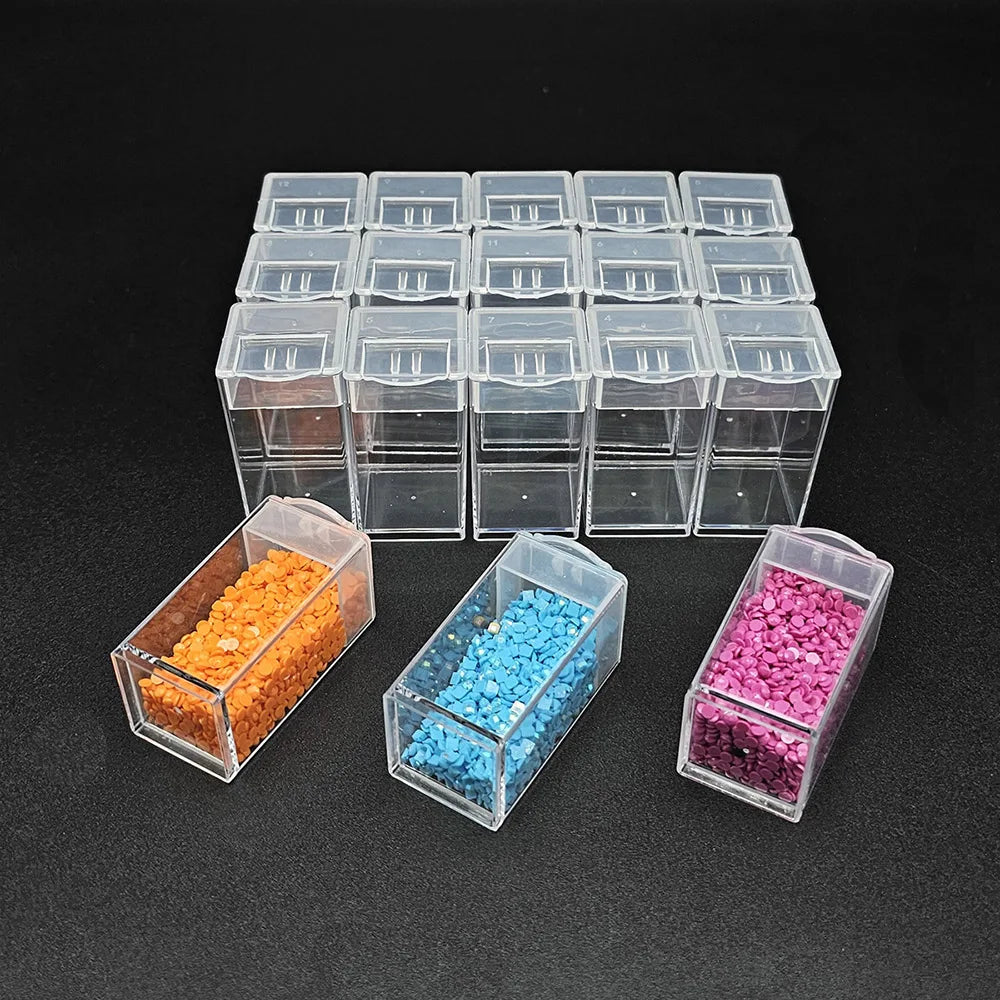Boîte Rangement Diamond Painting 5D | Plastique, 28 à 64 Cases, Broderie & Mosaïque – CLEVI Paris