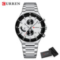 CURREN Montre Quartz Homme Chronographe Panda 43mm Acier Lumineux Date Auto – CLEVI Paris