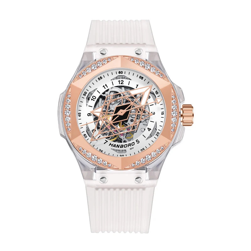 Montre Unisexe Automatique Squelette Boîtier Transparent Aiguilles Tatouage Hanboro A996 – CLEVI Paris