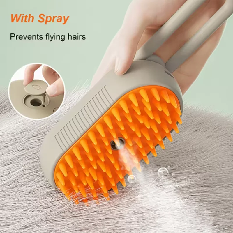 Brosse Toilettage Chat Spray Vapeur Intégré Pliable 1 Bouton — CLEVI Paris