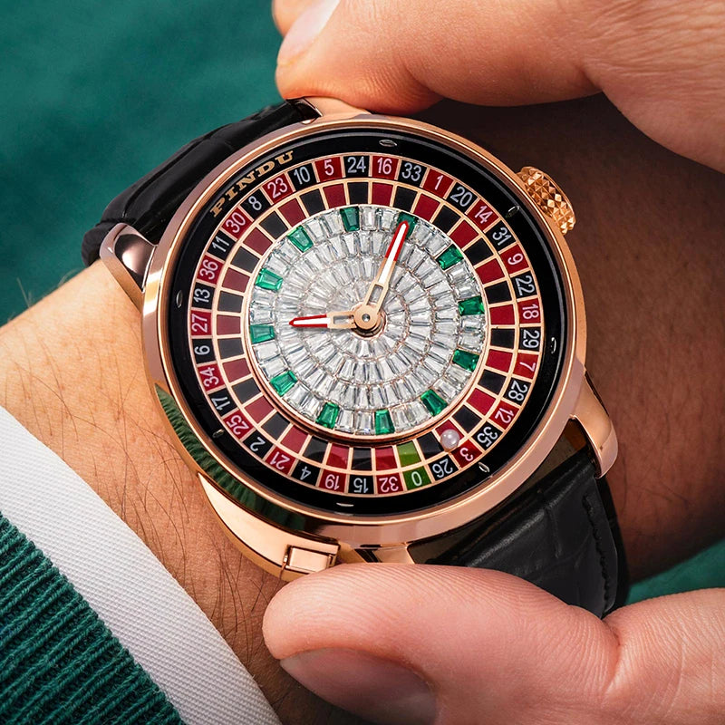 Montre Mécanique Homme PINDU NH35A – Roulette, Saphir & Diamants | Édition Limitée