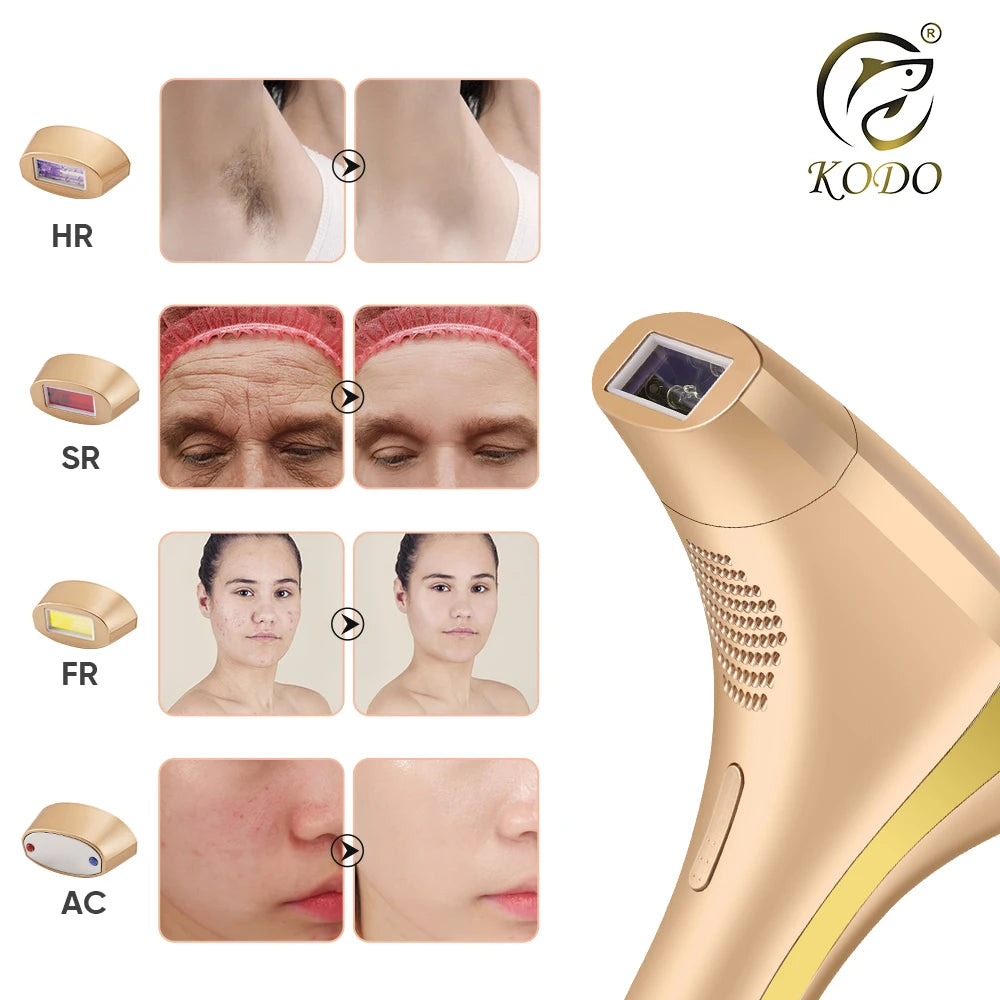 Épilateur IPL KODO 4-en-1 Visage & Corps Lumière Pulsée Sans Douleur – CLEVI Paris