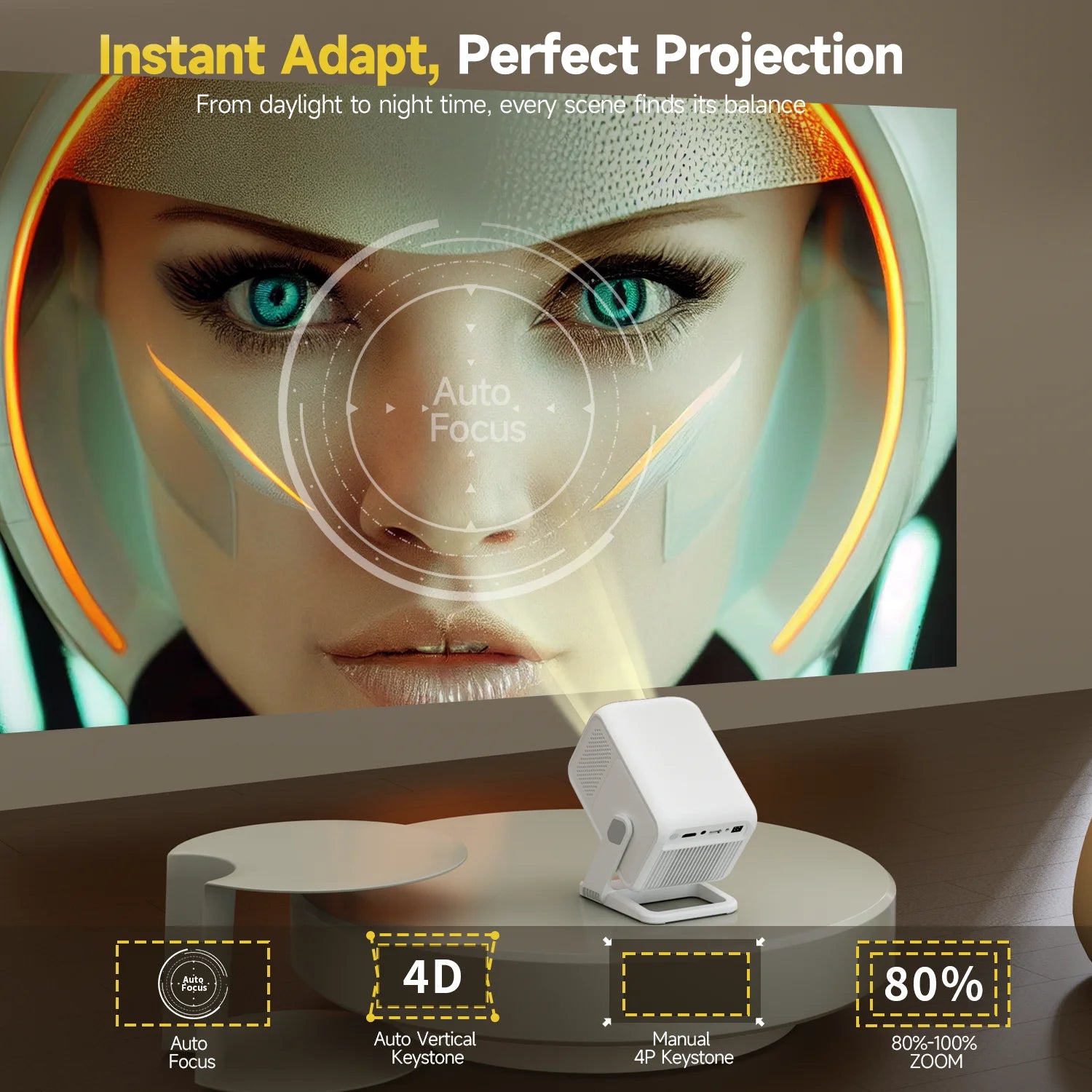 Magcubic HY310X Projecteur Android 11 1080P 4K 420 ANSI Autofocus WiFi 6 BT 5.2 Support 180° – CLEVI Paris