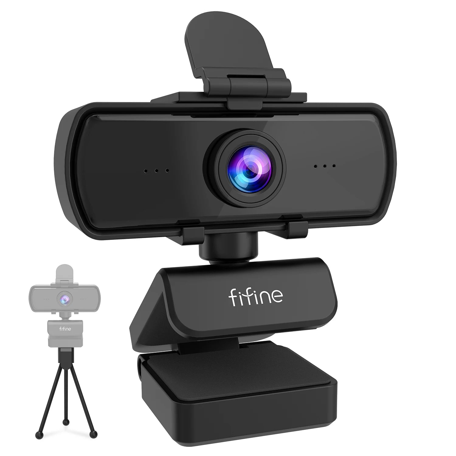 Webcam FIFINE K420 1440P Full HD – Grand Angle 108°, Micro Intégré & Trépied Inclus – CLEVI Paris