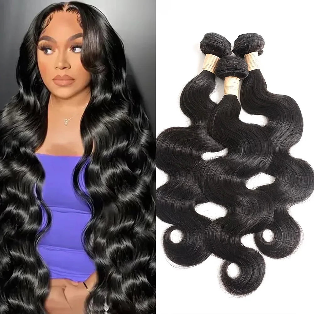 Bundles Body Wave Cheveux Humains Brésiliens Remy Hair Vierge Couleur Naturelle 10-40 Pouces – CLEVI Paris