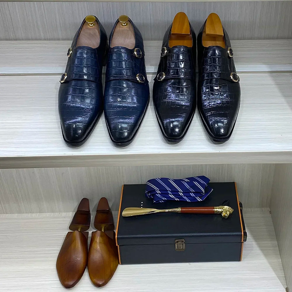 Chaussures homme en cuir à double boucle – CLEVI Paris