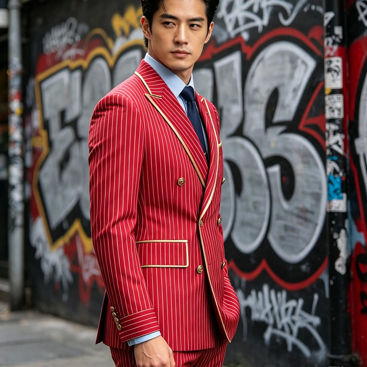 Blazer Croisé Homme Rayures Fines – CLEVI Paris