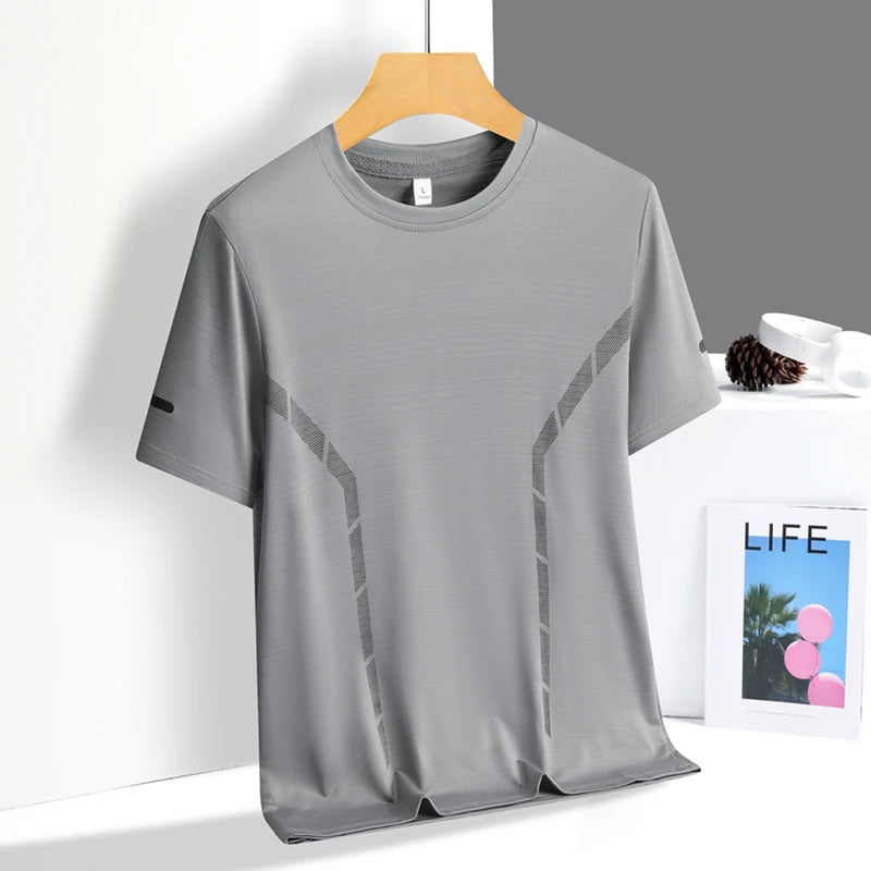 T-Shirt Running Homme Ice Silk Réfléchissant – Séchage Rapide & Respirant
