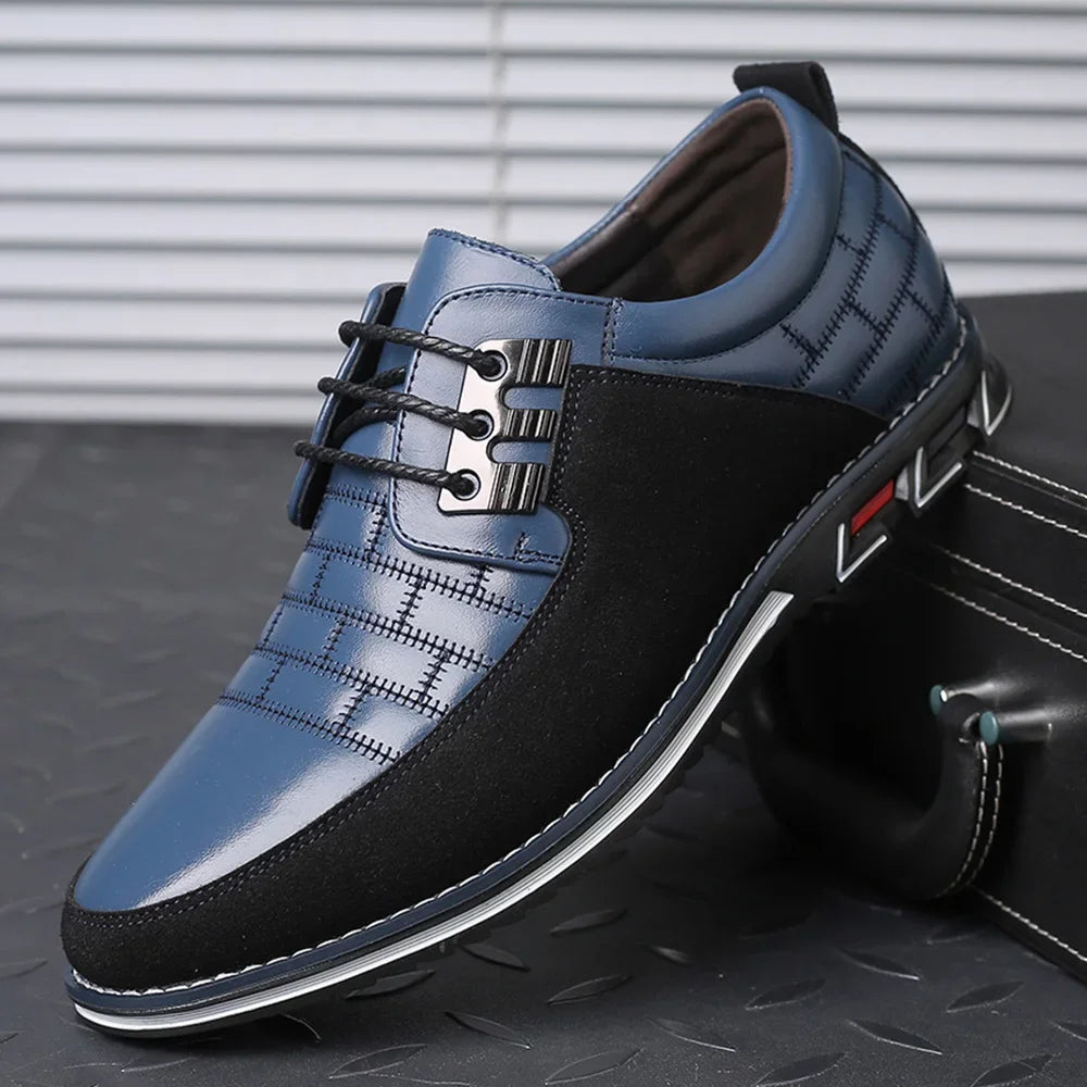 Sneakers Homme Casual Lacets – Cuir PU, Semelle Rehaussante, Grande Taille EU 38-50 – CLEVI Paris