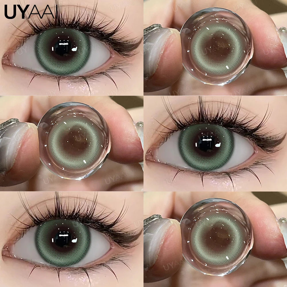 Lentilles de Contact Colorées UYAAI – 15 Teintes de Vert, Sans Correction, Port Annuel