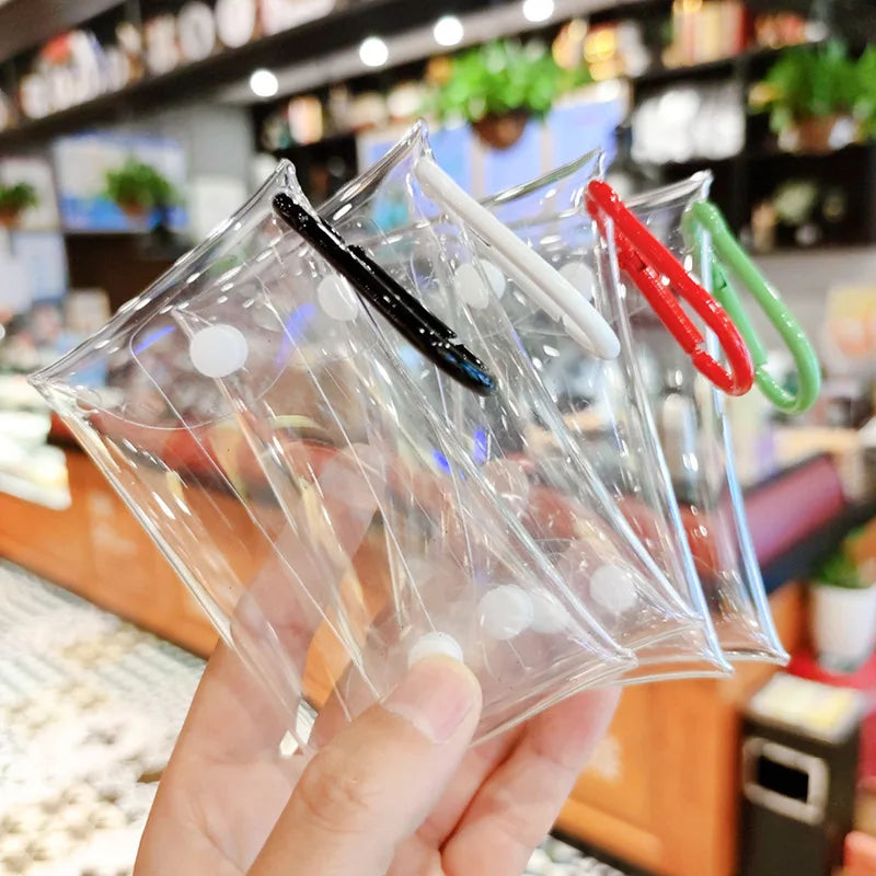Mini Porte-Monnaie Transparent PVC Fermeture Clip 5,5 × 8,5 cm – CLEVI Paris