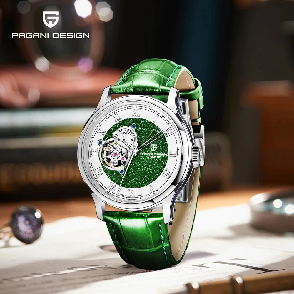 Montre Homme Automatique Tourbillon NH39A Chiffres Romains Saphir AR Cuir Pagani Design PDYS015 – CLEVI Paris