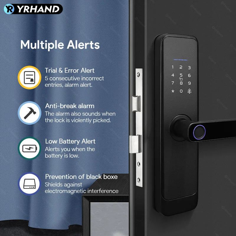 Serrure Connectée Intelligente WiFi Empreinte Digitale Sonnette Vidéo IP66 – CLEVI Paris