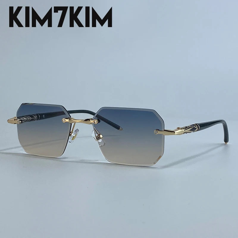 Lunettes de Soleil Punk Sans Monture Carrées Homme – Style Steampunk Polygone UV400 – CLEVI Paris