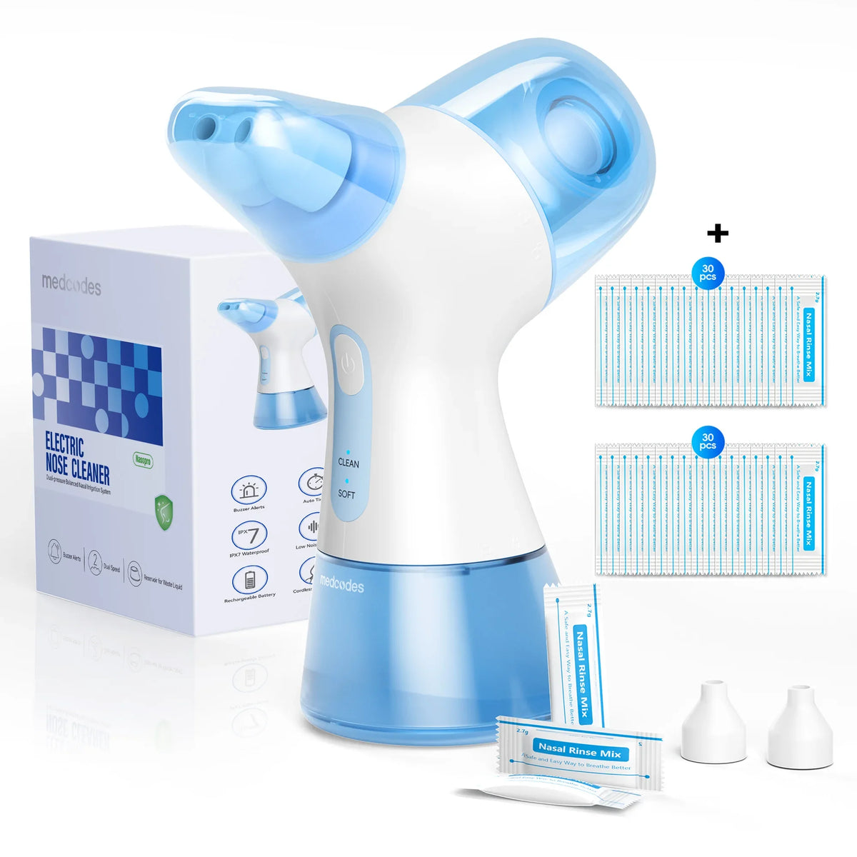 Irrigateur Nasal Électrique Mornwell Double Action Rinçage & Aspiration IPX7 USB-C – CLEVI Paris