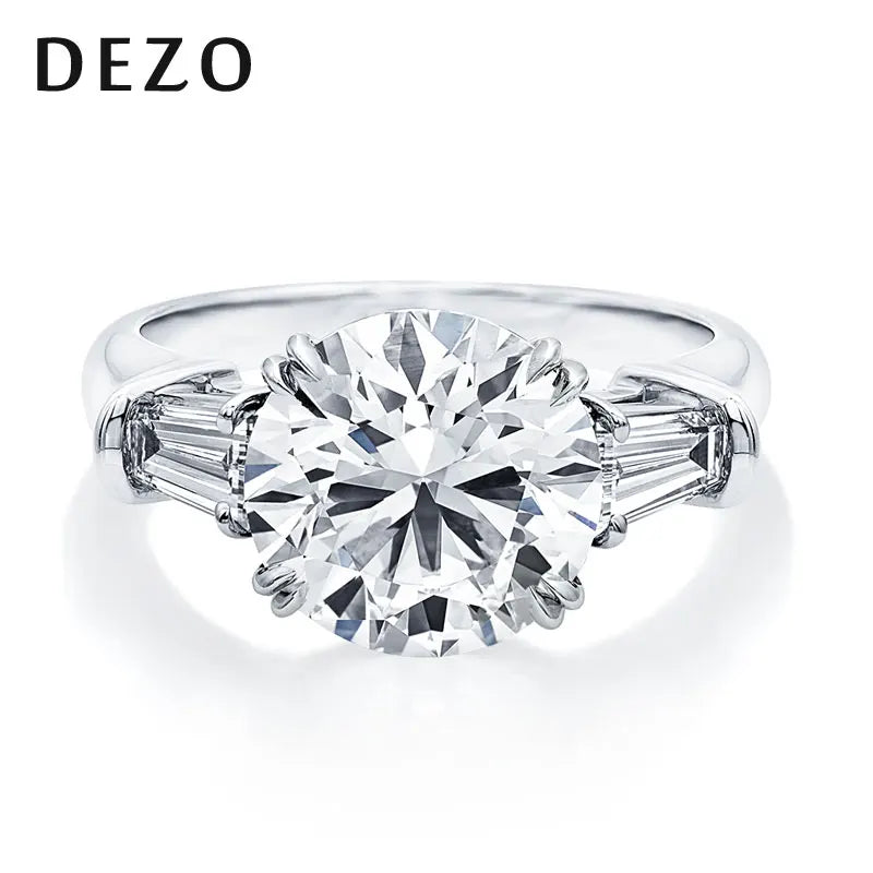 Bague Fiançailles Moissanîte 3 Pierres | Argent 925 3CT / 5CT Certifiée GRA – CLEVI Paris