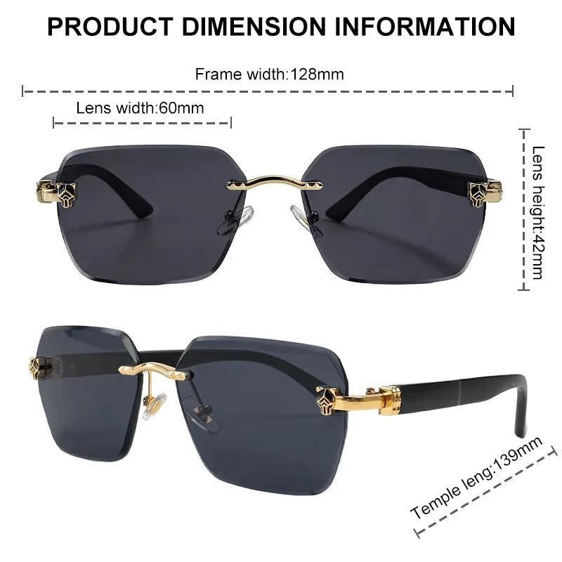 Lunettes de Soleil Photochromiques Sans Monture Carrées Homme – Verres Changeants UV400 Style Vintage – CLEVI Paris