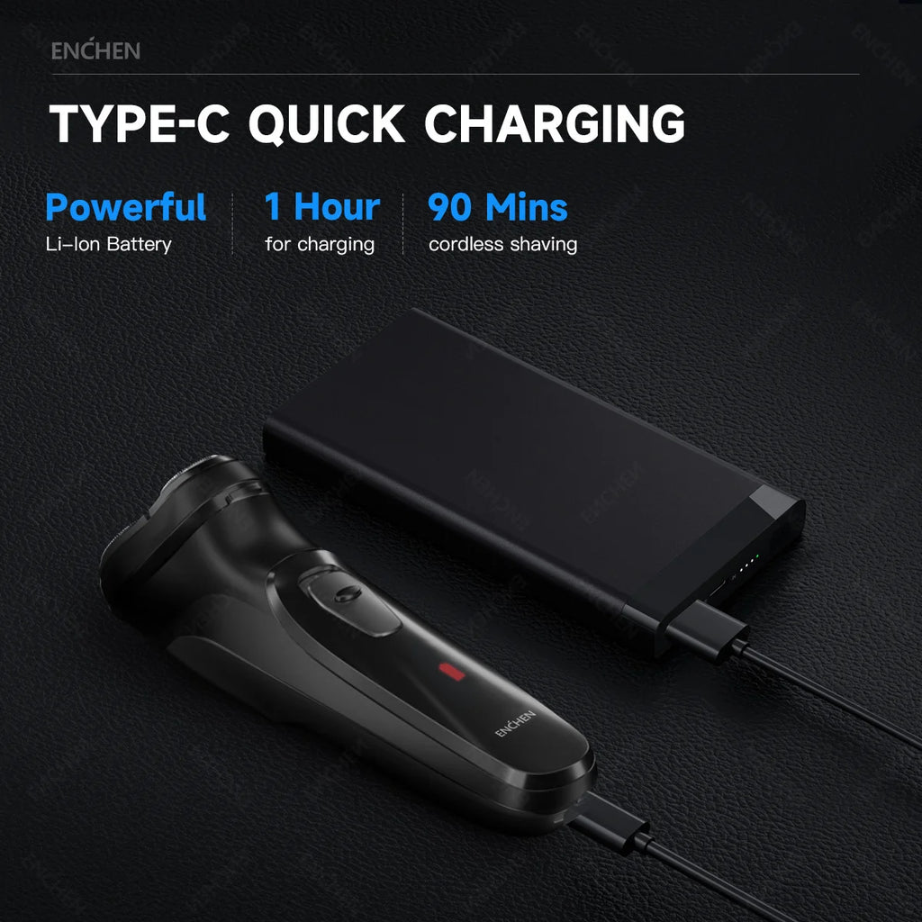 Rasoir Électrique Rotatif 3D Homme Tête Flottante Charge USB-C – CLEVI Paris