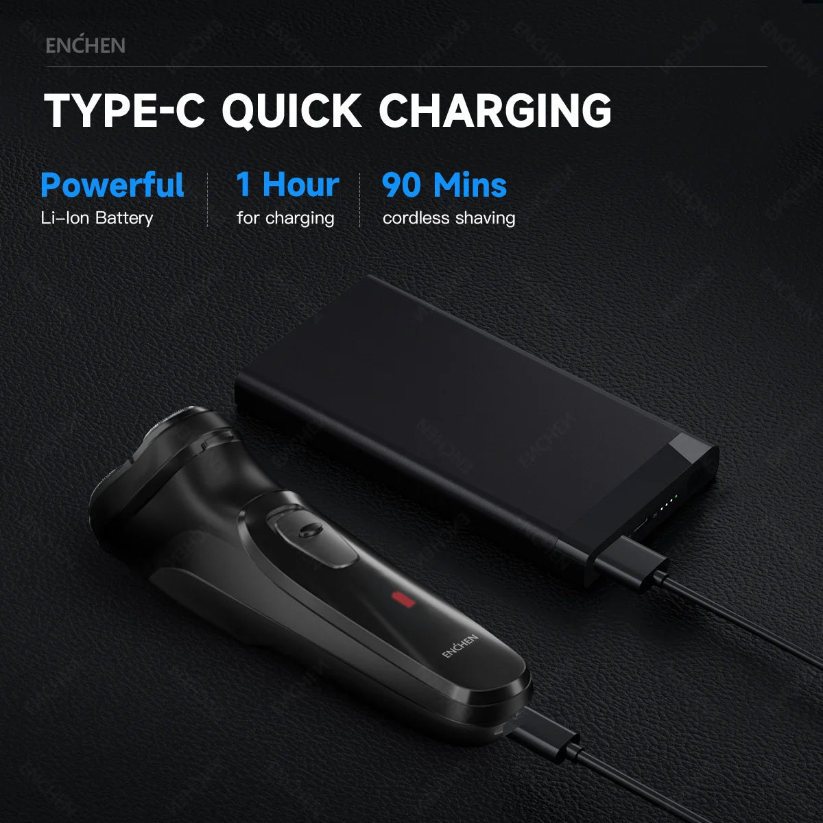 Rasoir Électrique Rotatif 3D Homme Tête Flottante Charge USB-C – CLEVI Paris