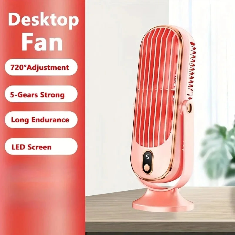 Ventilateur de Bureau Portable Double Moteur Grande Batterie USB Camping & Voyage – CLEVI Paris