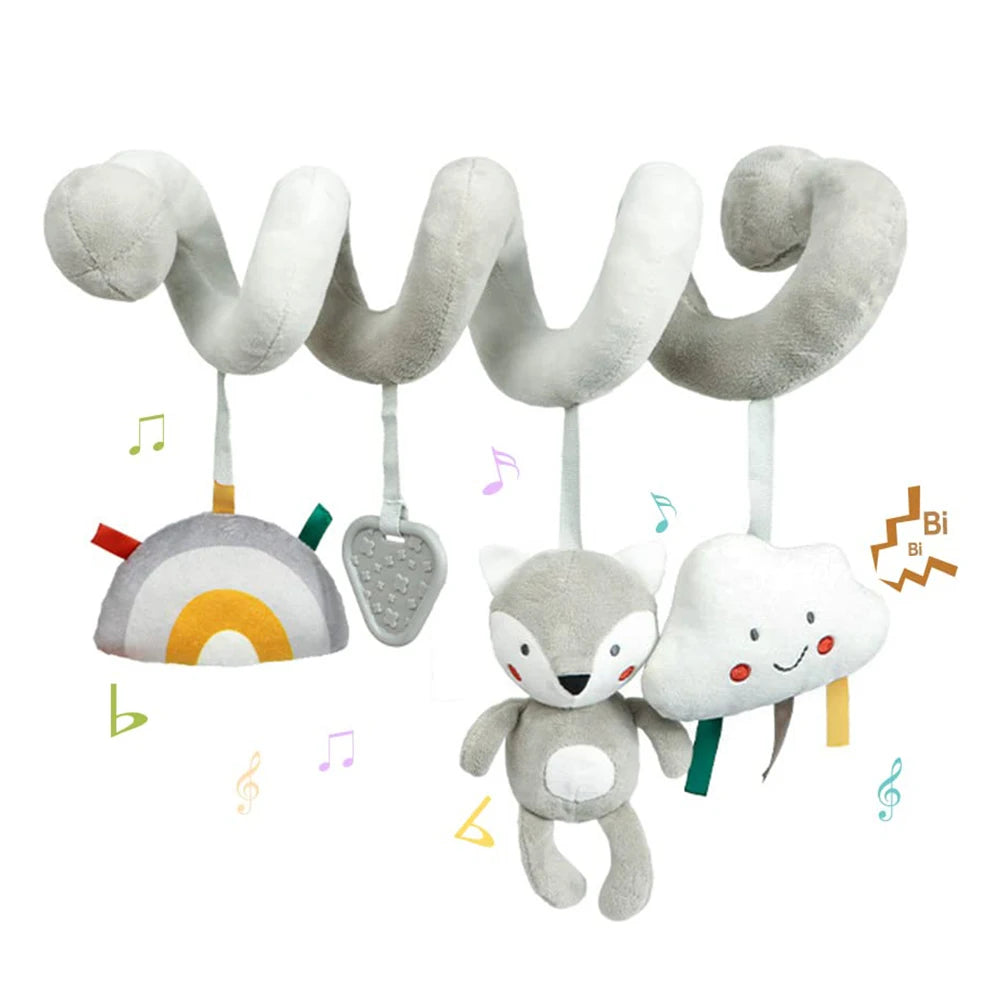 Jouet Sensoriel Bébé Spirale Peluche Animaux Musical Poussette Siège Auto QWZ – CLEVI Paris