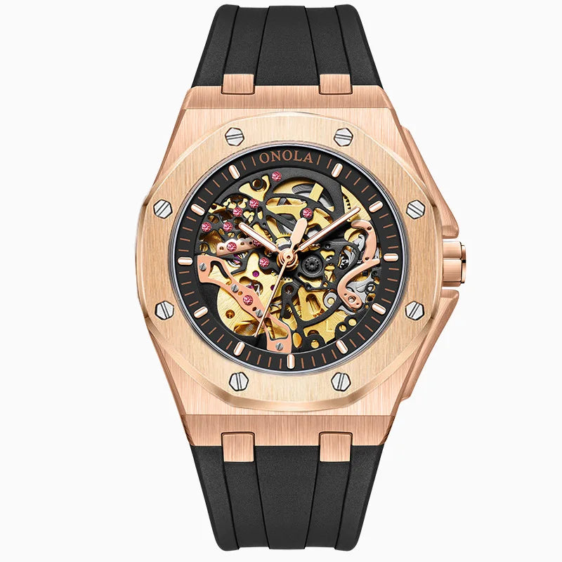 Montre Mécanique Automatique Homme Squelette Lumineux Bracelet Silicone – CLEVI Paris