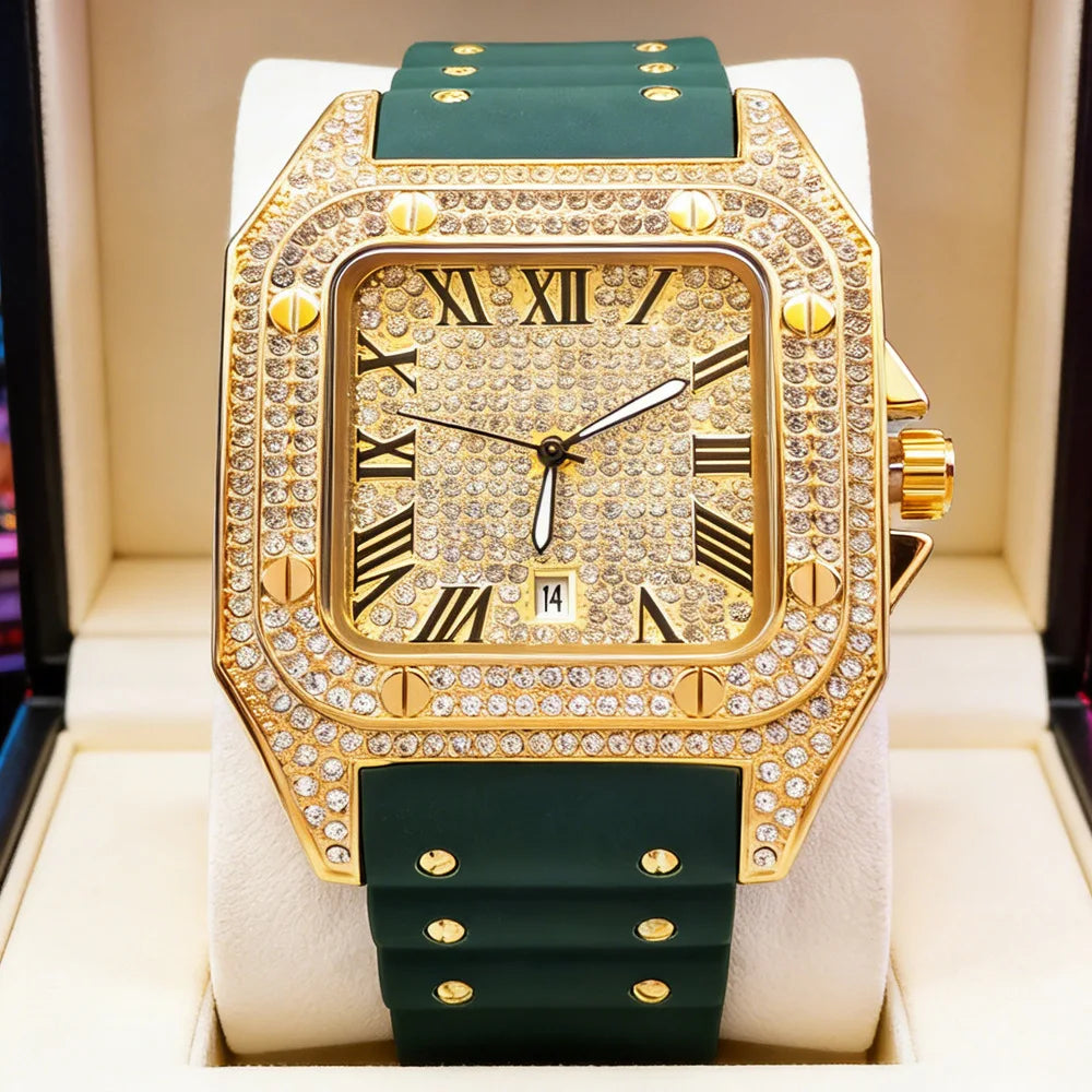 Montre Automatique Homme STARPERISH – Boîtier Carré Luxe, Bracelet Acier