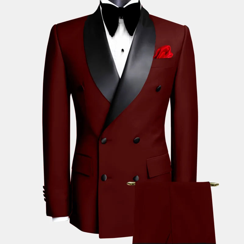 Costume Smoking Double Boutonnage Homme Slim Fit Châle Revers – CLEVI Paris