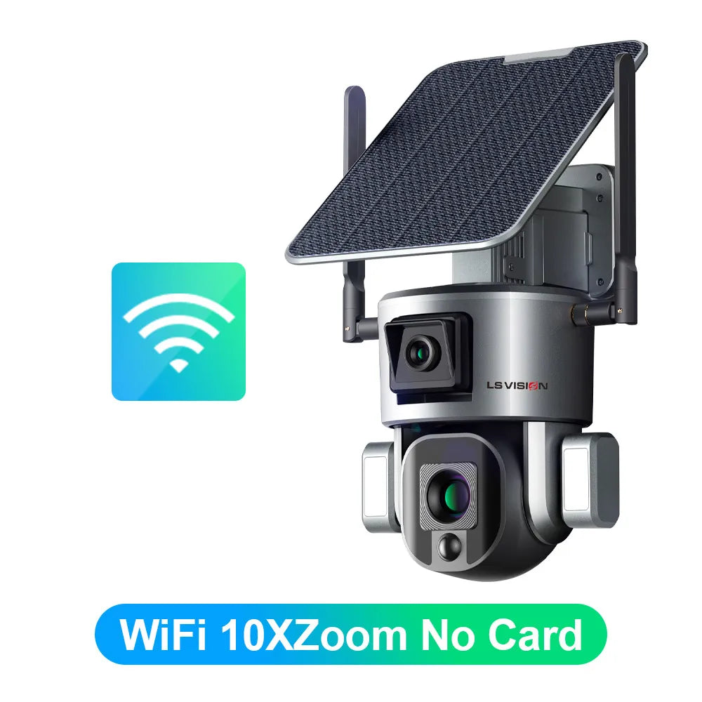 Caméra Solaire LS VISION 4K Double Objectif Zoom 20x 4G/Wi-Fi Suivi IA Vision Nocturne Couleur IP66 – CLEVI Paris