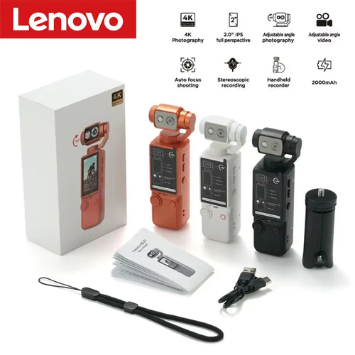 Caméra Sport Portable Lenovo 4K WiFi – Autofocus, Longue Autonomie, Vlogging & Moto – CLEVI Paris