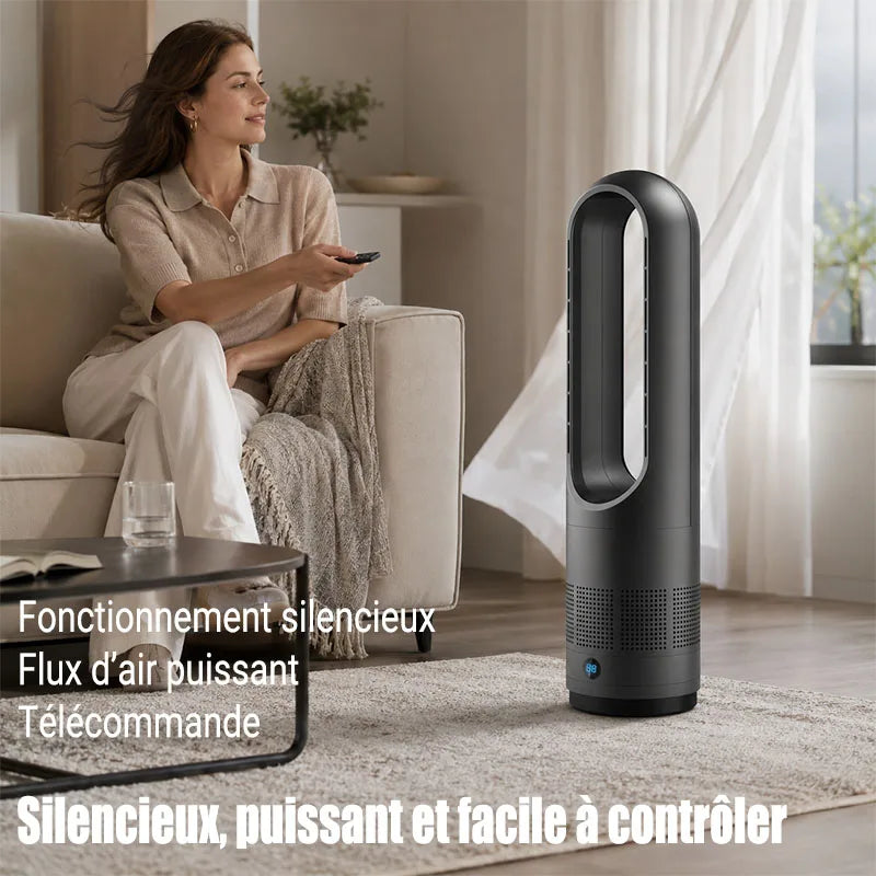 Ventilateur tour sans pales télécommandé 8 vitesses – CLEVI Paris