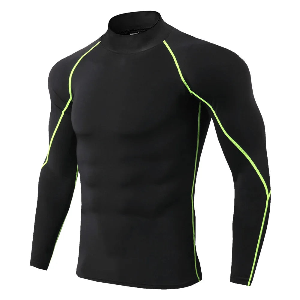T-shirt Sport Homme Manches Longues Compression Polyester | Séchage Rapide, Running & Fitness, Tailles M à 3XL – CLEVI Paris