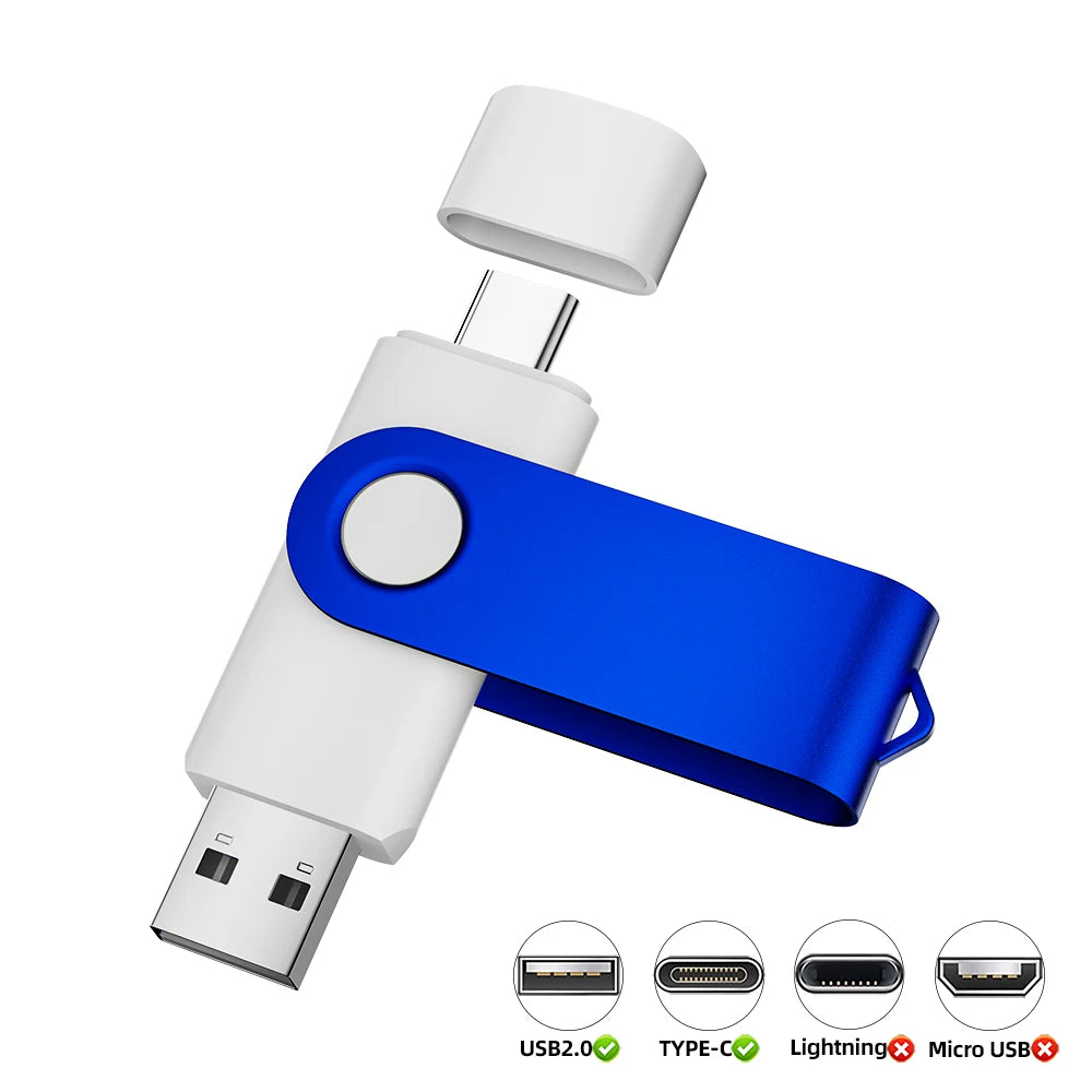 Clé USB 2.0 Type-C Rotative JASTER 4Go à 128Go 8 Coloris Métal – CLEVI Paris