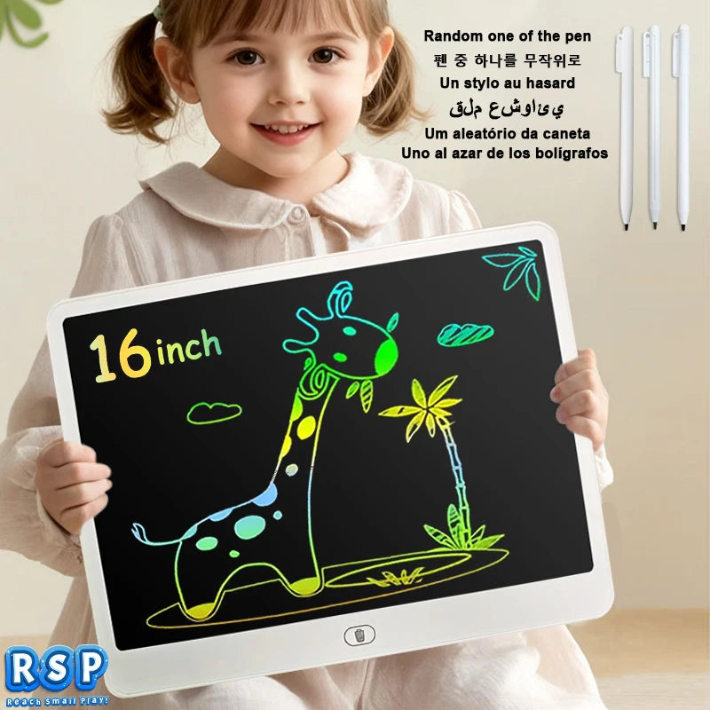 Ardoise LCD Enfants 10" & 16" – Dessin & Écriture, Effaçable, Jouet Éducatif 3-12 ans – CLEVI Paris