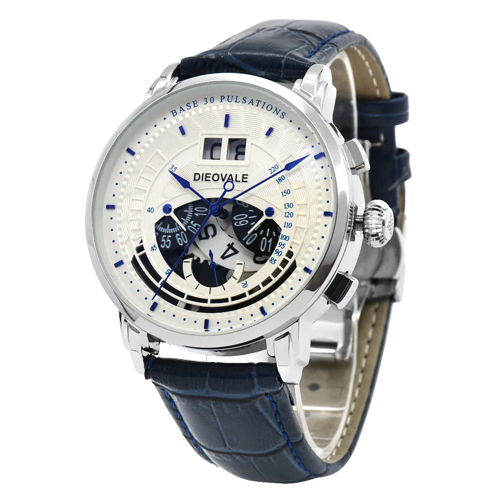 Montre Homme Gezfeel Chronographe Quartz Japonais Bracelet Cuir – CLEVI Paris