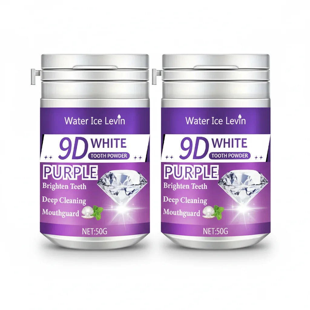 Poudre Dentifrice Blanchissante 9D White | Formule Violette & Haleine Fraîche