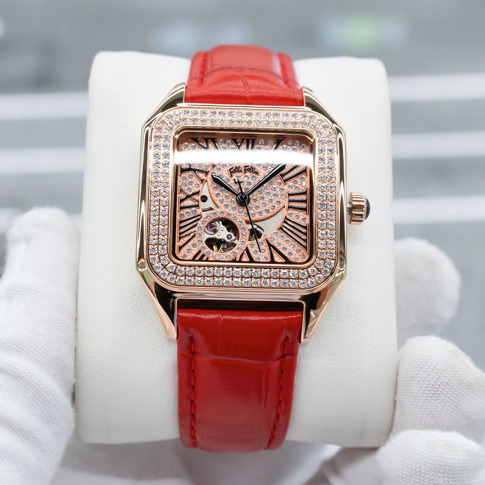 OBLVLO WF22B021 – Montre Automatique Femme | Cadran Diamant Or Rose, Chiffres Romains
