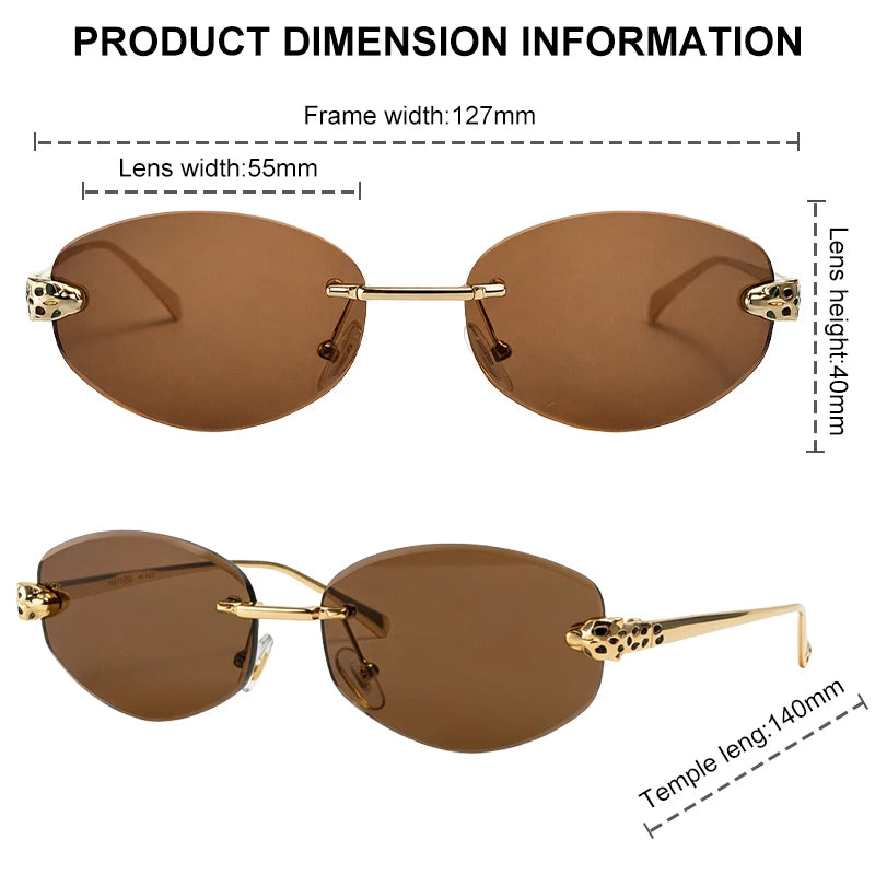 Lunettes femme sans monture détail léopard – CLEVI Paris