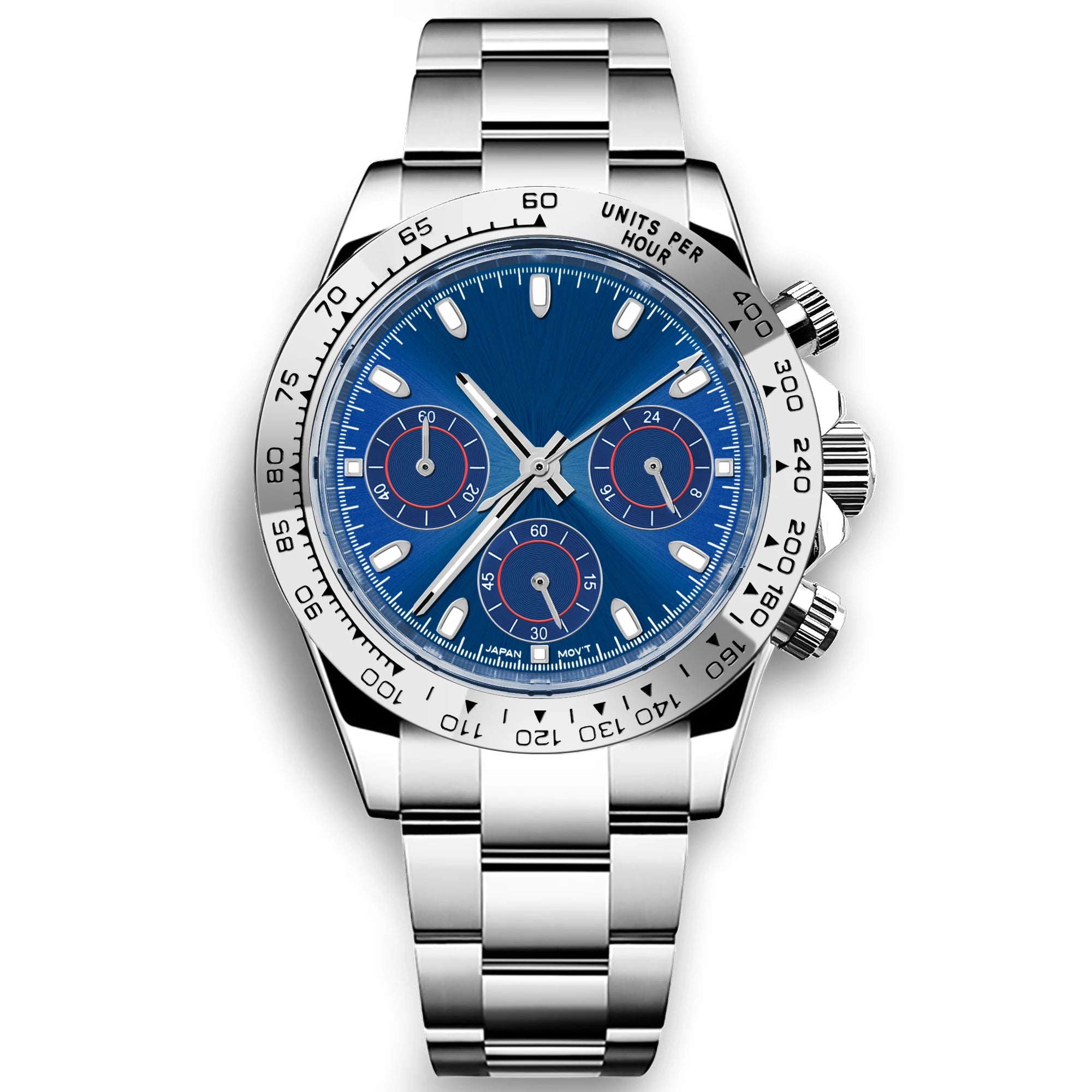 Montre Chronographe Homme Corgeut 39MM Quartz Seiko VK63 Acier Saphir Étanche 50M – CLEVI Paris