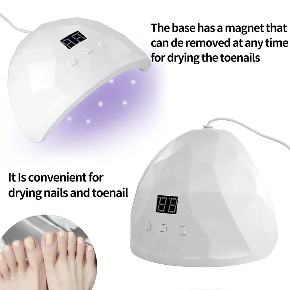 Lampe UV LED 88W Ongles Gel — 18 LEDs, Minuterie 60/80/99s, Protection Yeux | CLEVI Paris