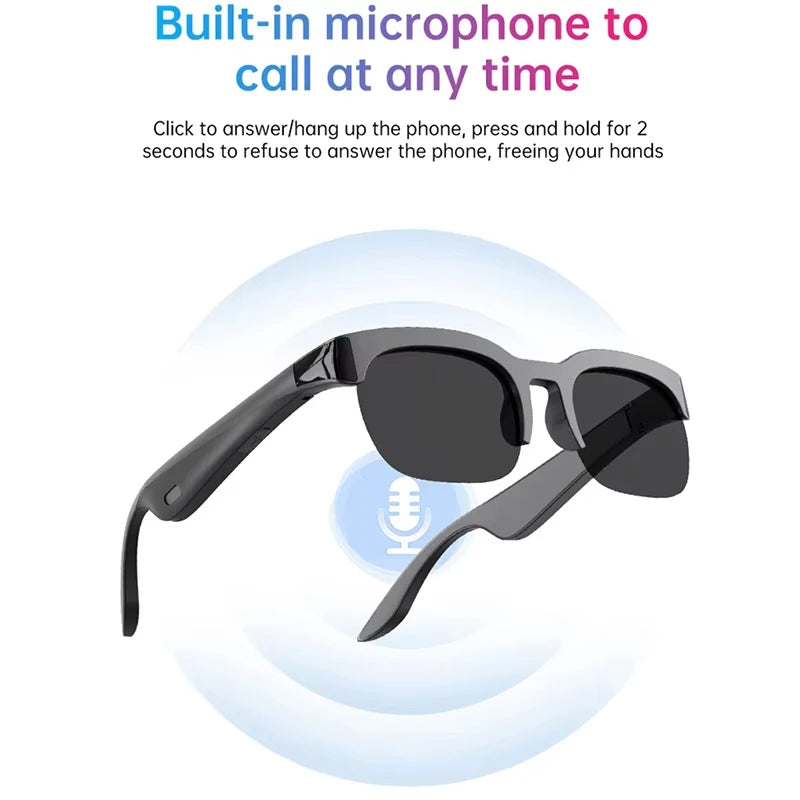 Lunettes Connectées Lenovo IA Traduction Bluetooth Musique & Appels | Noir Blanc Mixte